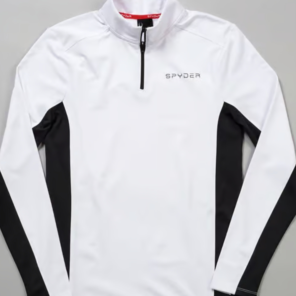 Spyder White and Black Quarter-Zip Pullover Large, XXL